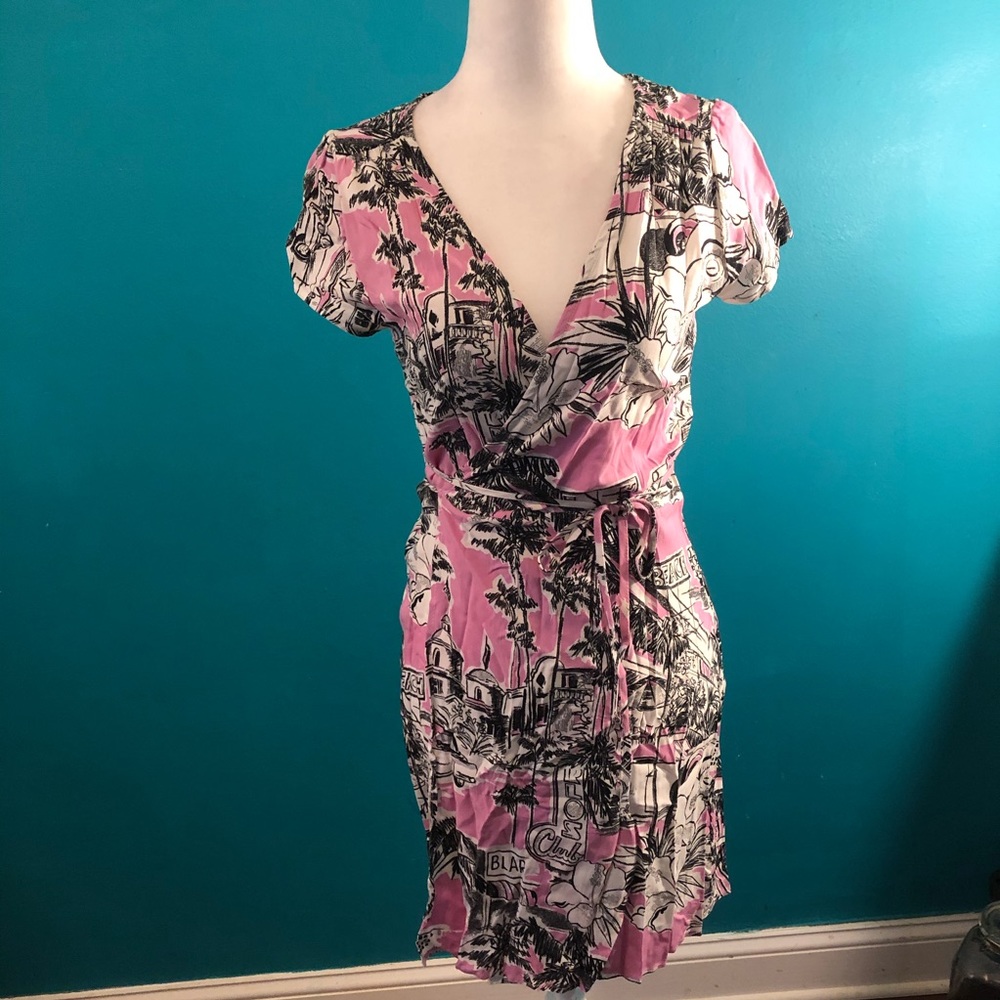 Pink Wrap Mini Dress